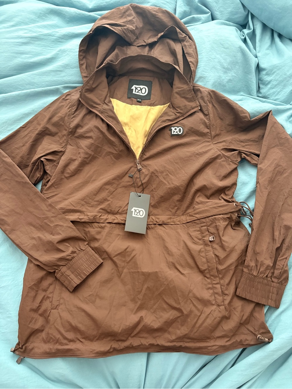 Brown Hooded Pullover Anorak Jacket